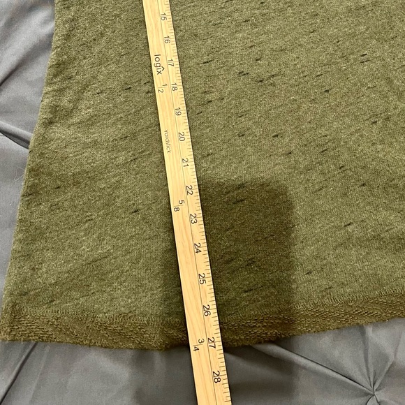 Melrose And Market Top Olive Green Open Shoulder Cotton Blend Speckled Size M - Picture 6 of 8